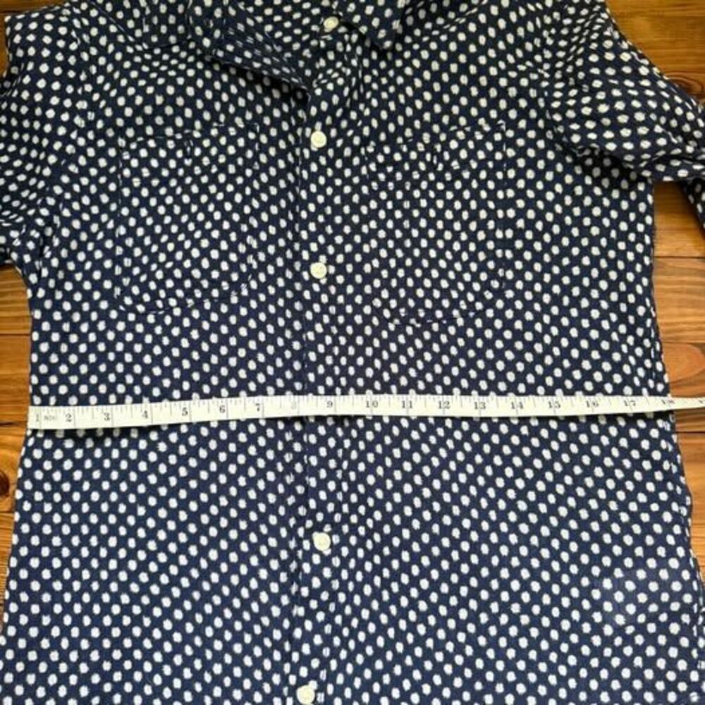 Chaps Cotton Polka Dot Button Down Shirt - Medium - Picture 5 of 6